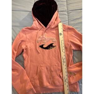 Y2K billabong salmon and burgundy velour‎ hoodie cotton blend size M vintage